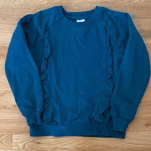 Hanna Andersson Blue Kids Sweatshirt with Ruffles